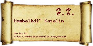 Hambalkó Katalin névjegykártya